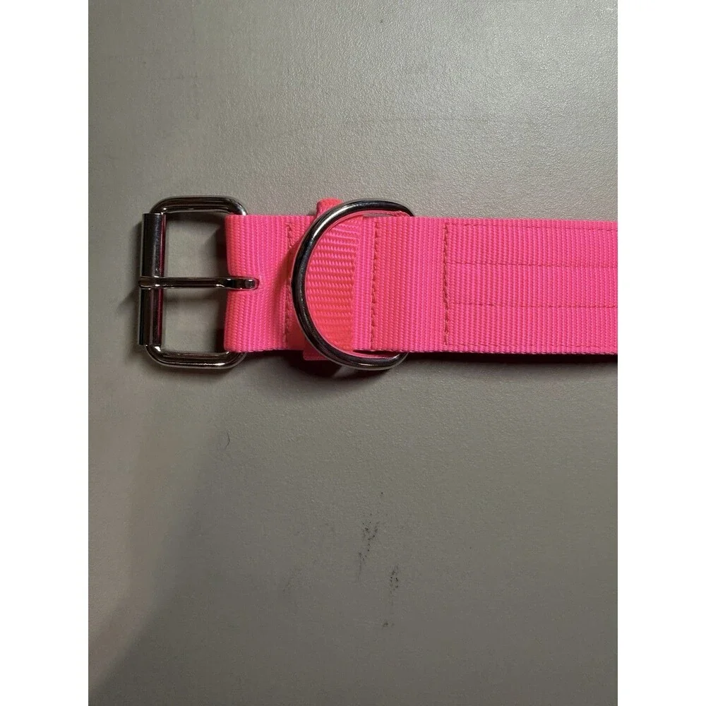 Dog Collar NWOT neon Pink Size Large (22” Long 2” Width)